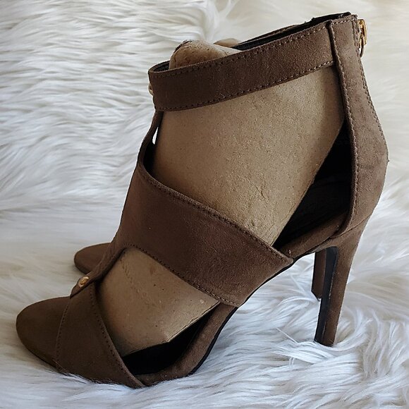 Charlotte Russe Janelle Women's Browne Caged Suede Sandal SZ 8 - Picture 5 of 14